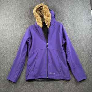 Marmot Furlong Jacket Women’s Medium Purple Faux Fur Hooded Coat Winter